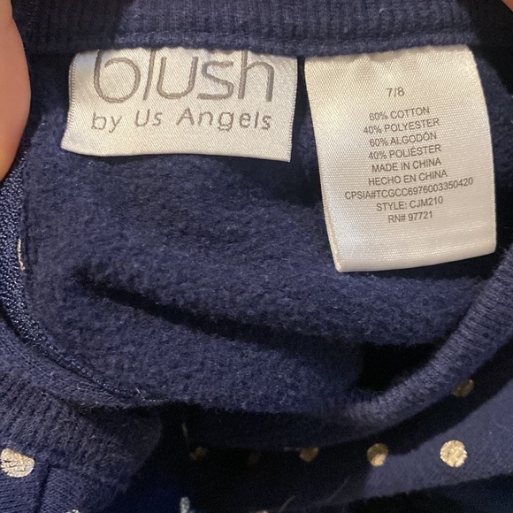 Blush by Us Angels Girls Blue w/ Gold Romper 8 - Picture 3 of 3